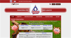 Desktop Screenshot of pasadenapeeweeleague.org