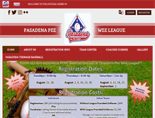 Tablet Screenshot of pasadenapeeweeleague.org